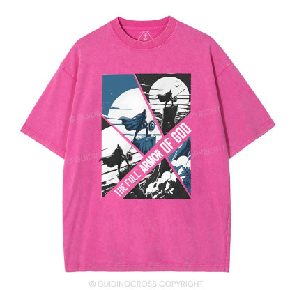 The Full Armor Of God Christian Washed T-Shirt