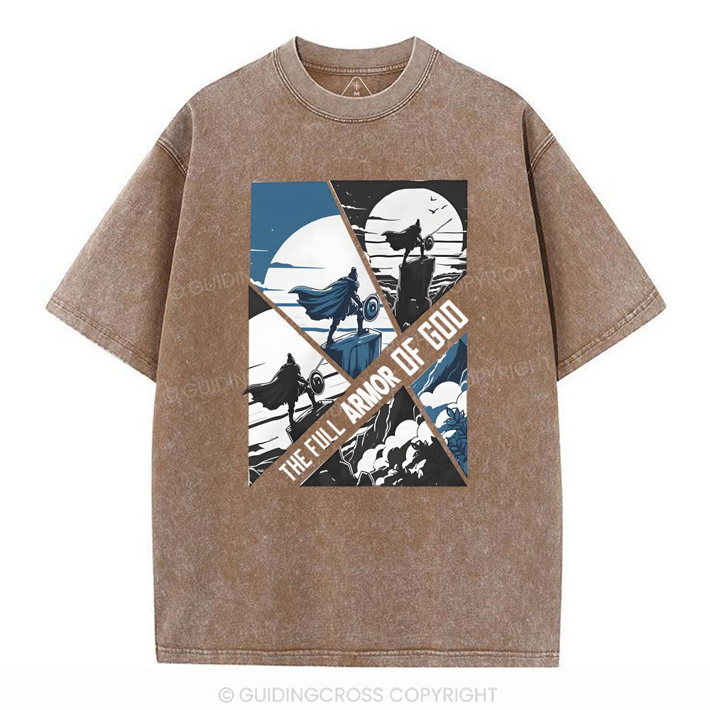 The Full Armor Of God Christian Washed T-Shirt