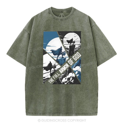 The Full Armor Of God Christian Washed T-Shirt