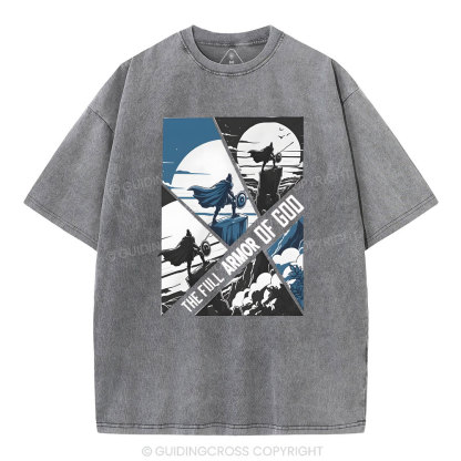 The Full Armor Of God Christian Washed T-Shirt