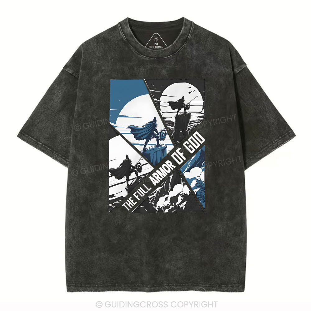The Full Armor Of God Christian Washed T-Shirt