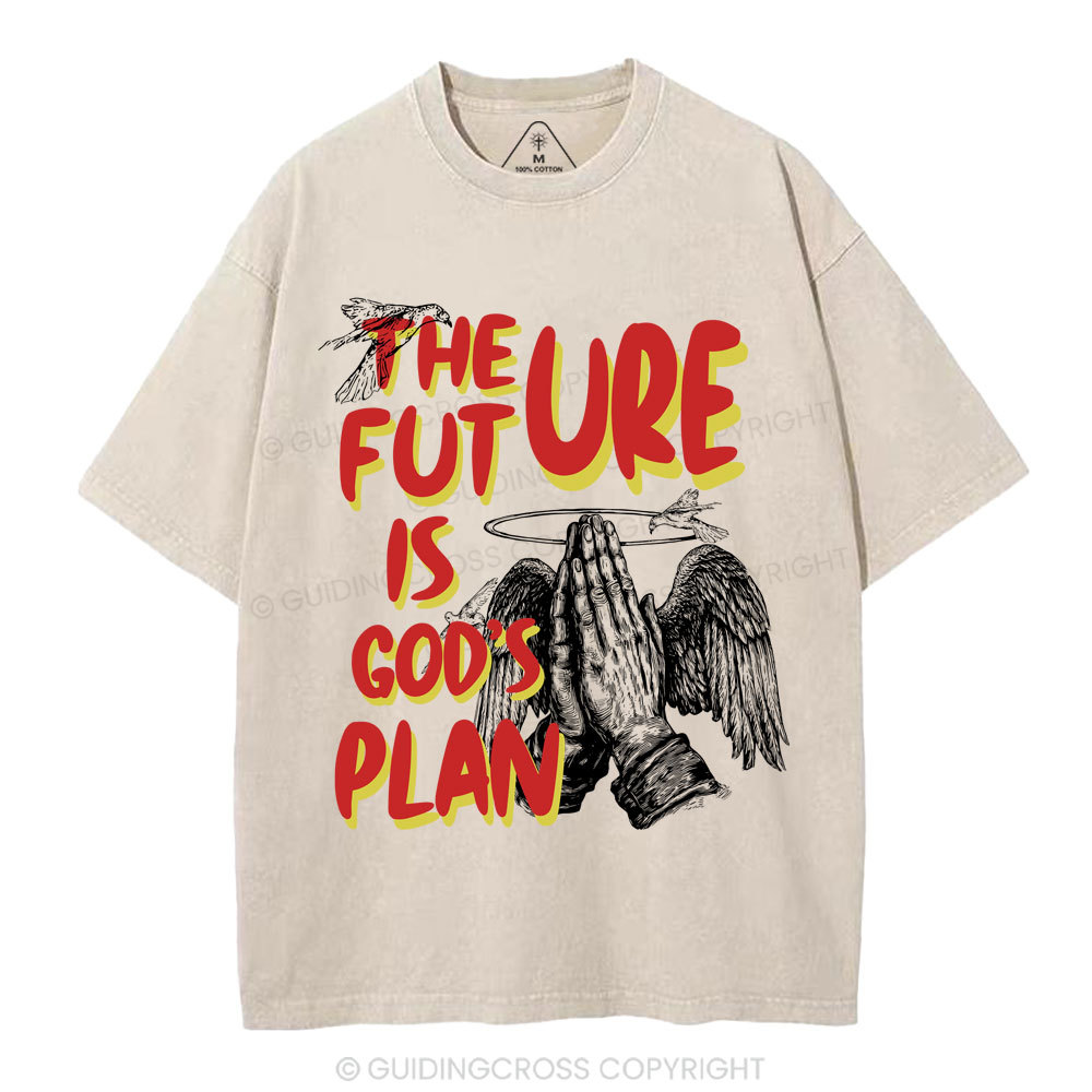 The Future Is God's Plan Christian Washed T-Shirt