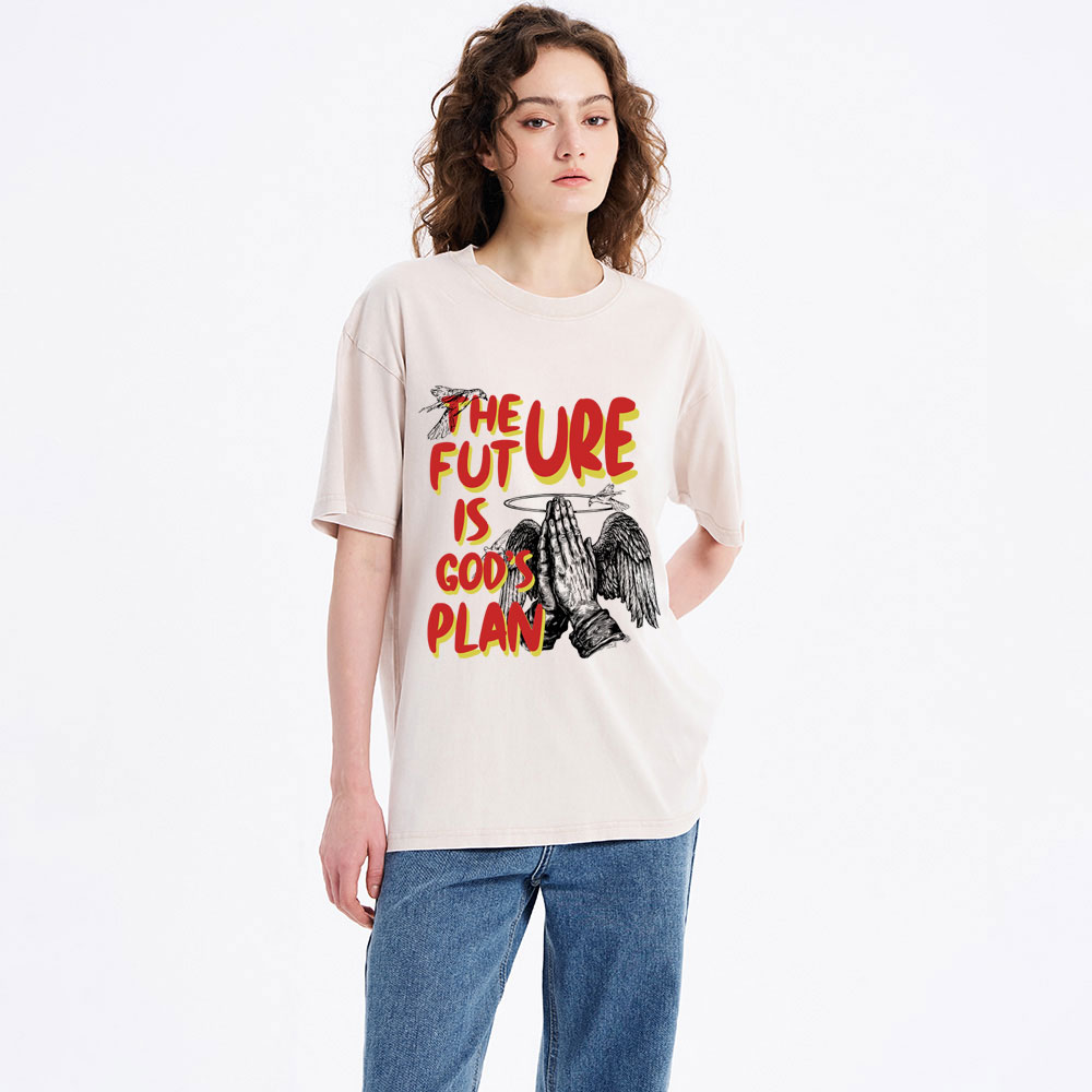 The Future Is God's Plan Christian Washed T-Shirt