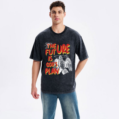 The Future Is God's Plan Christian Washed T-Shirt