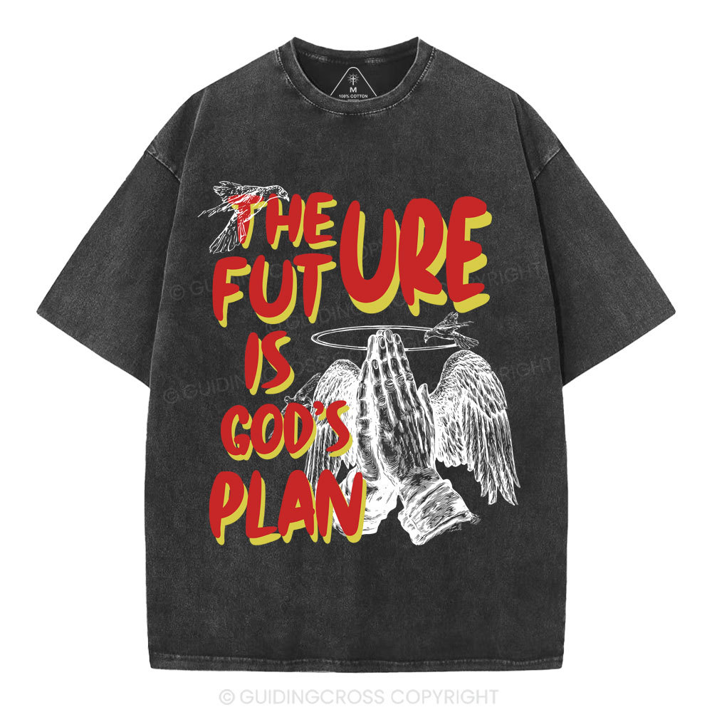 The Future Is God's Plan Christian Washed T-Shirt