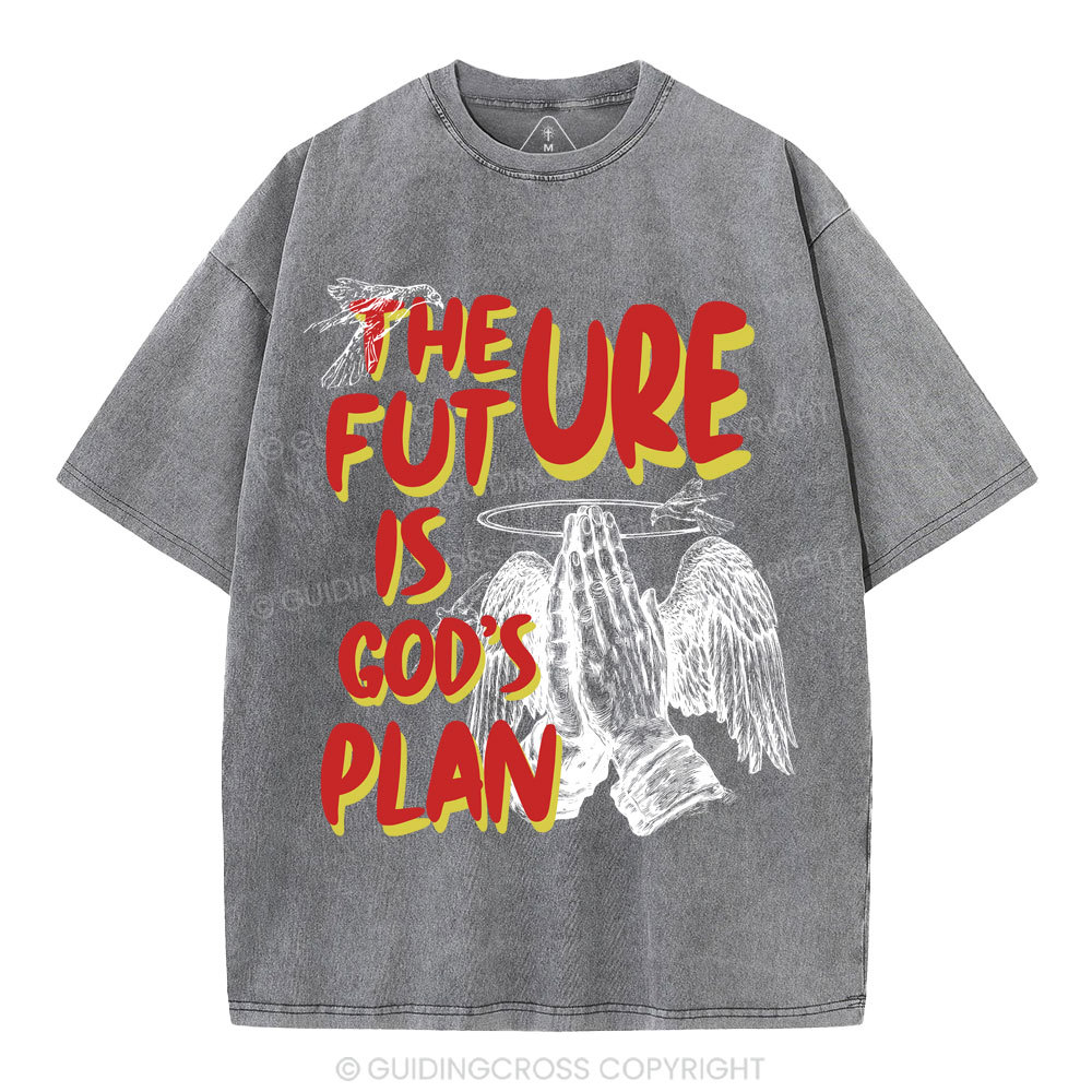 The Future Is God's Plan Christian Washed T-Shirt