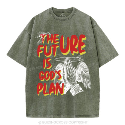 The Future Is God's Plan Christian Washed T-Shirt