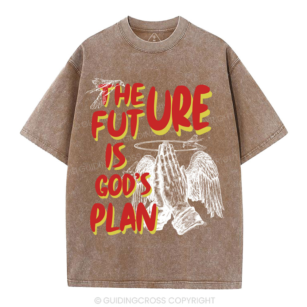 The Future Is God's Plan Christian Washed T-Shirt