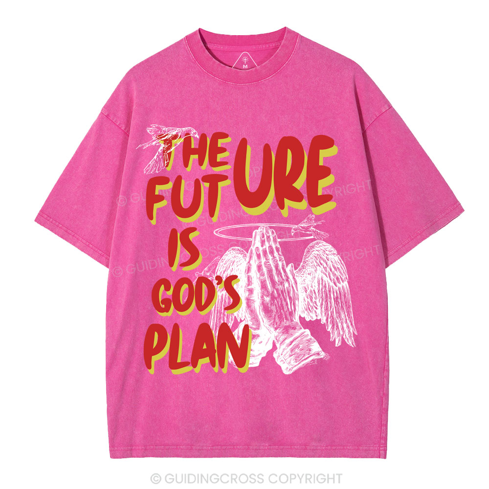 The Future Is God's Plan Christian Washed T-Shirt