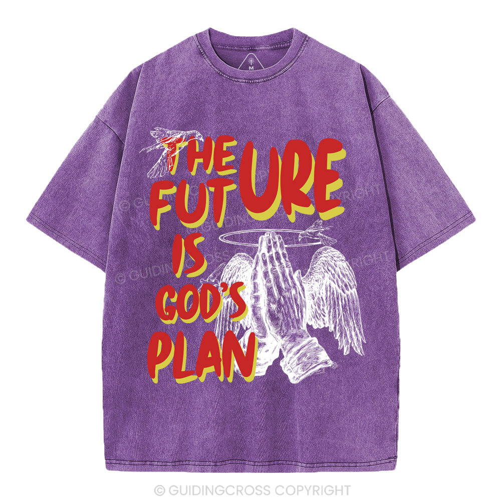 The Future Is God's Plan Christian Washed T-Shirt