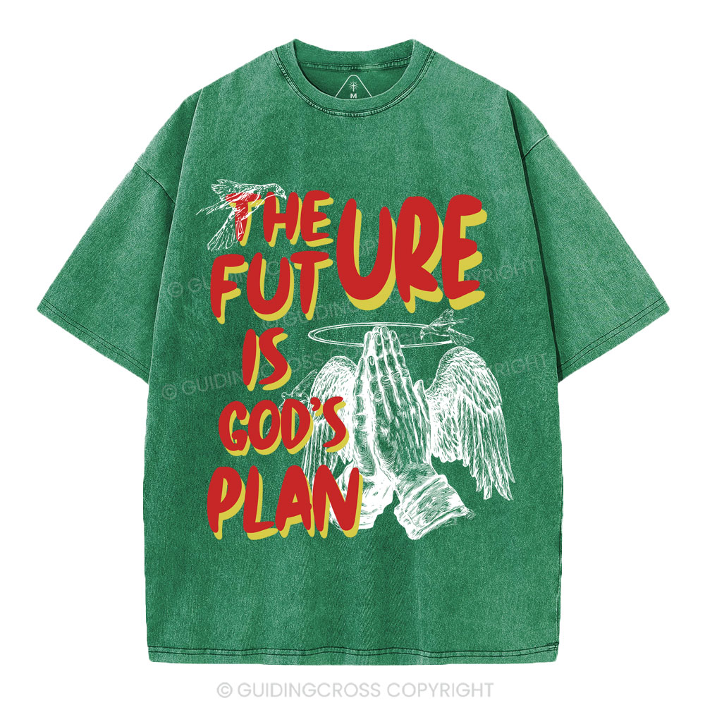 The Future Is God's Plan Christian Washed T-Shirt