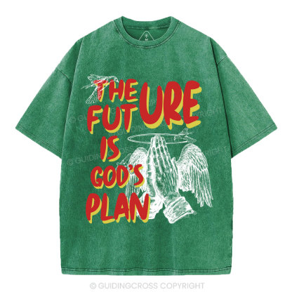 The Future Is God's Plan Christian Washed T-Shirt