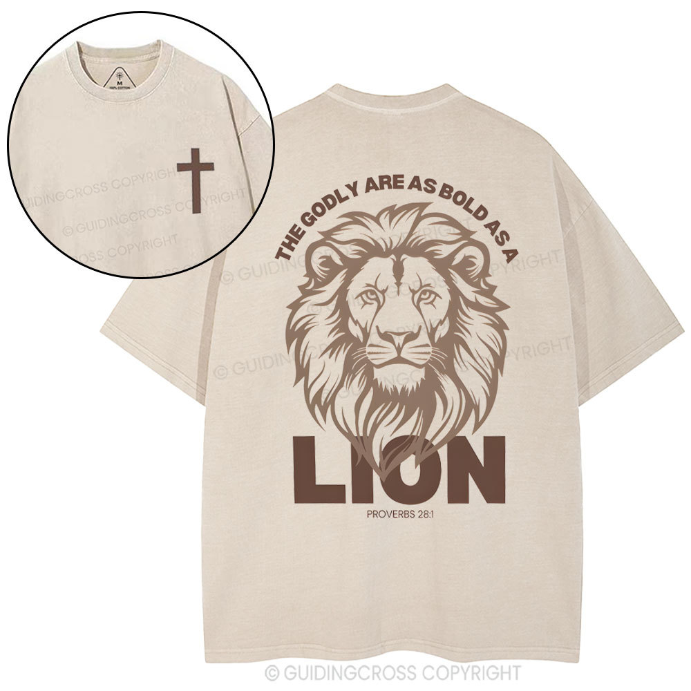 The Glory Are As Bold As A Lion Christian Washed T-Shirt