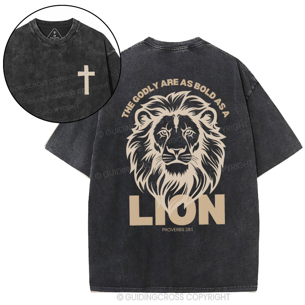 The Glory Are As Bold As A Lion Christian Washed T-Shirt