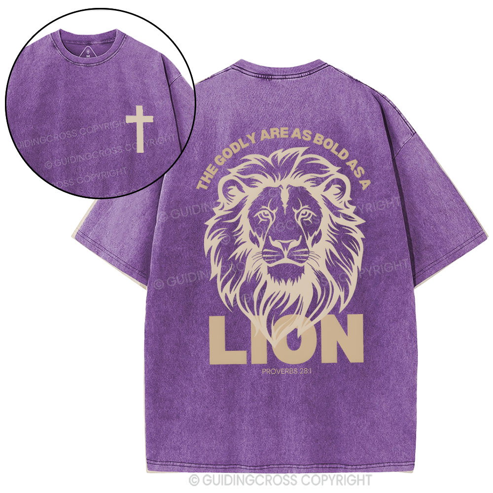 The Glory Are As Bold As A Lion Christian Washed T-Shirt