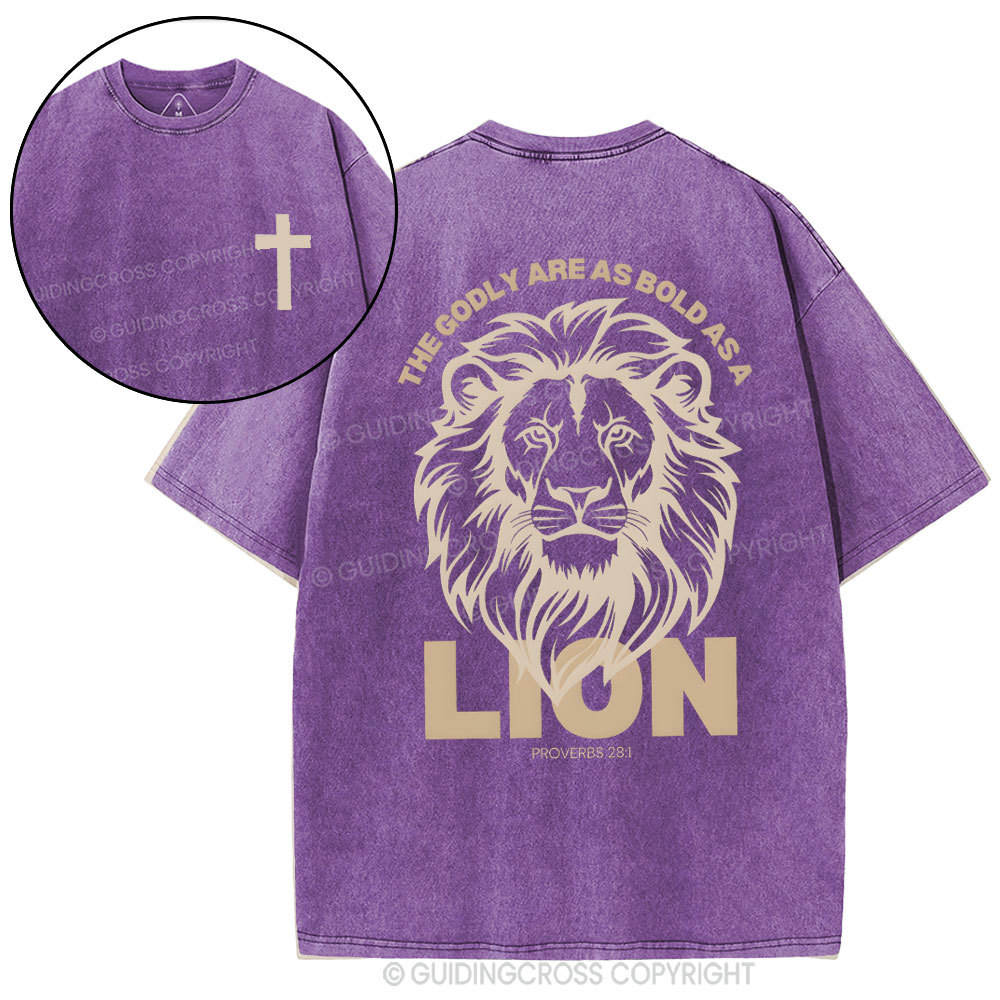 The Glory Are As Bold As A Lion Christian Washed T-Shirt