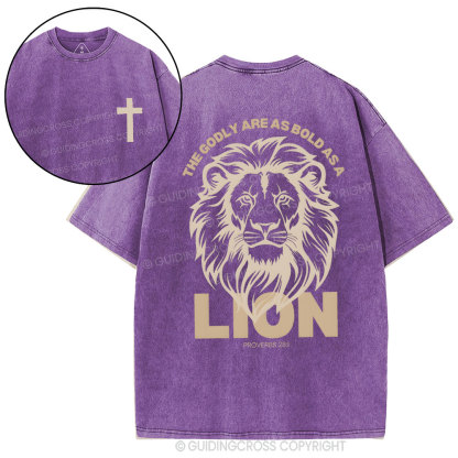 The Glory Are As Bold As A Lion Christian Washed T-Shirt