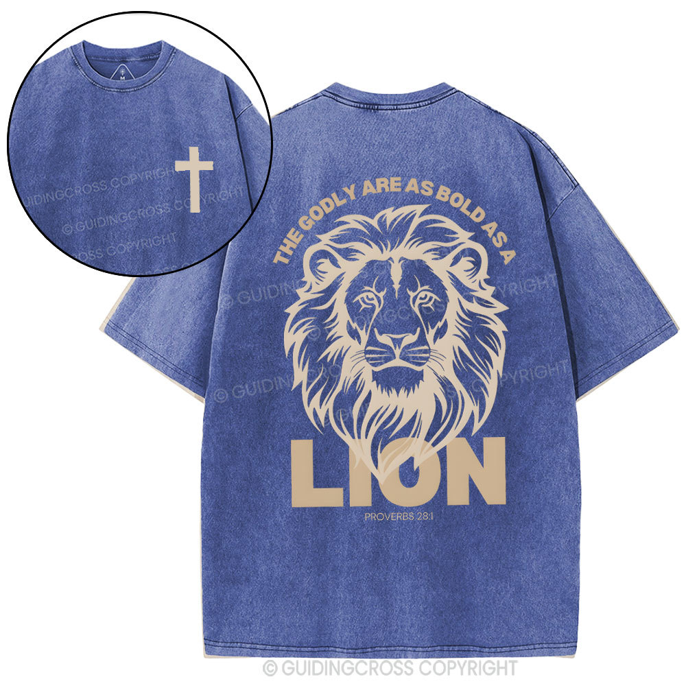 The Glory Are As Bold As A Lion Christian Washed T-Shirt
