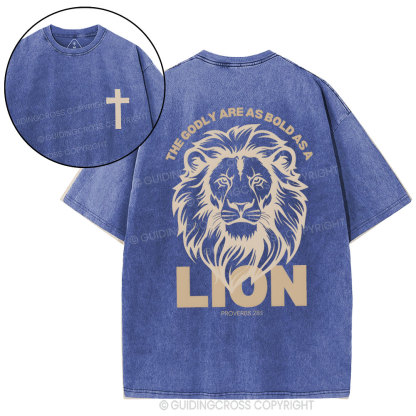 The Glory Are As Bold As A Lion Christian Washed T-Shirt