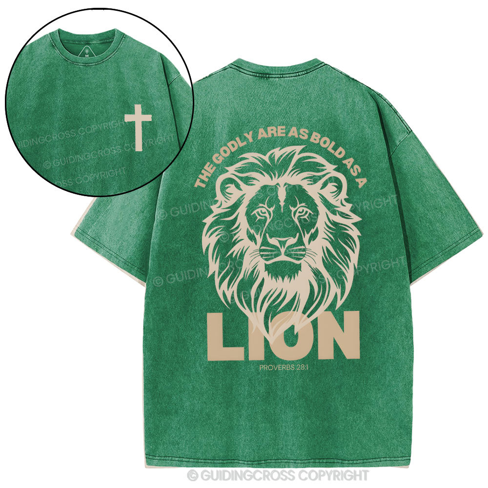 The Glory Are As Bold As A Lion Christian Washed T-Shirt