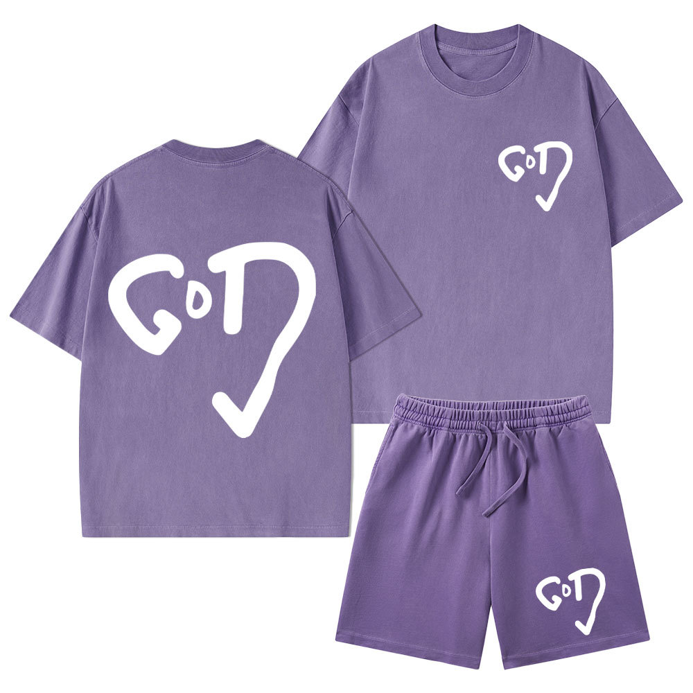 The God Christian Washed T-Shirt & Shorts