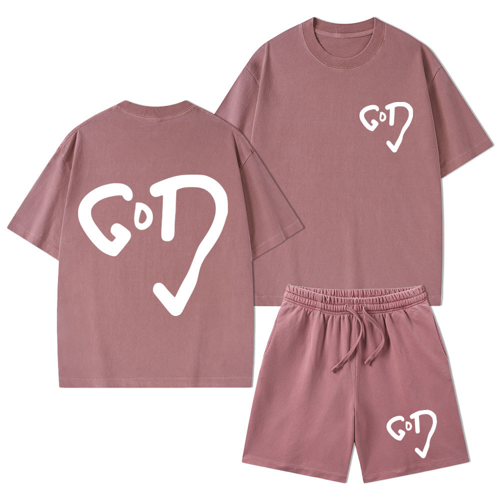 The God Christian Washed T-Shirt & Shorts