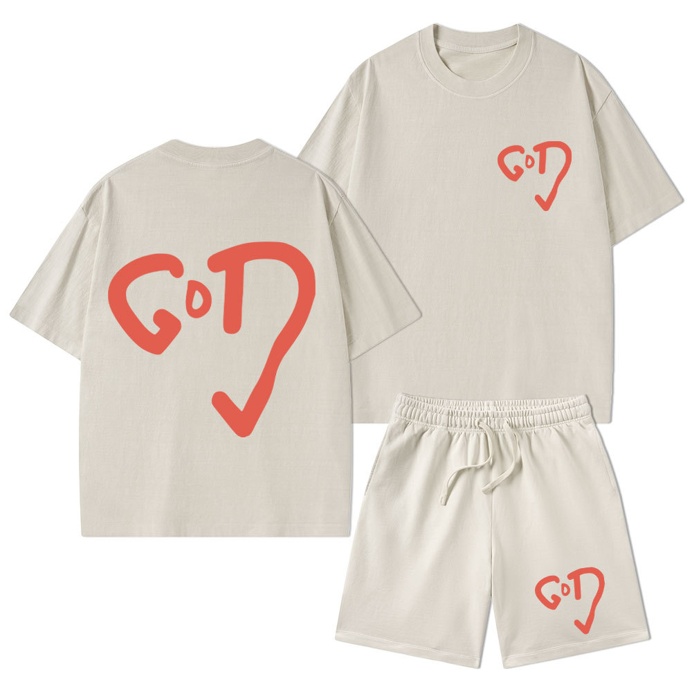 The God Christian Washed T-Shirt & Shorts