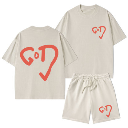 The God Christian Washed T-Shirt & Shorts