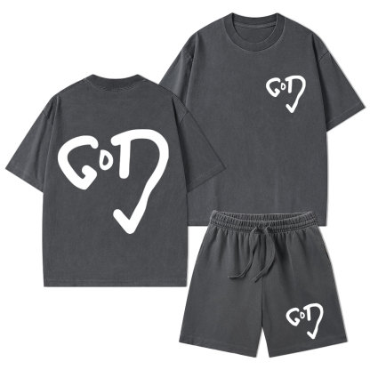 The God Christian Washed T-Shirt & Shorts