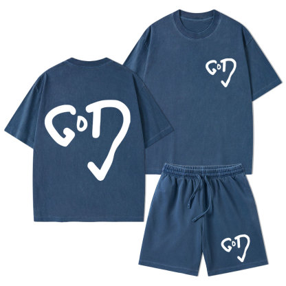 The God Christian Washed T-Shirt & Shorts