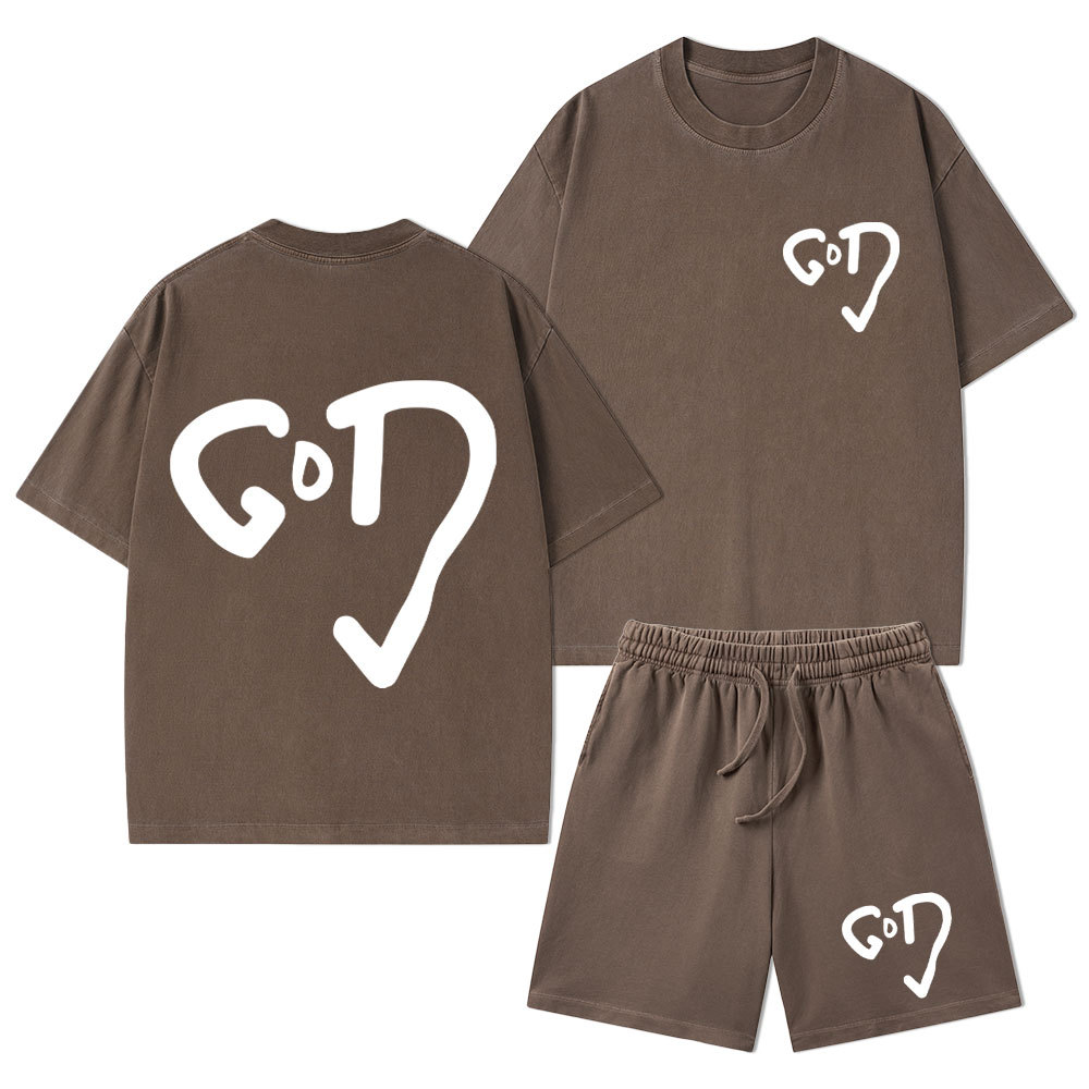 The God Christian Washed T-Shirt & Shorts