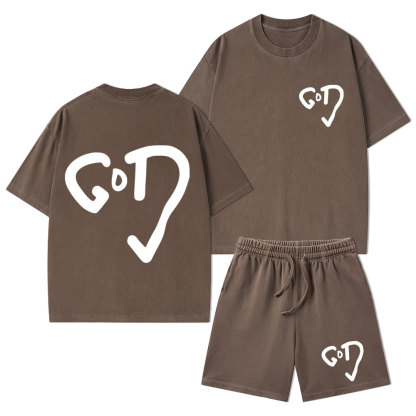 The God Christian Washed T-Shirt & Shorts
