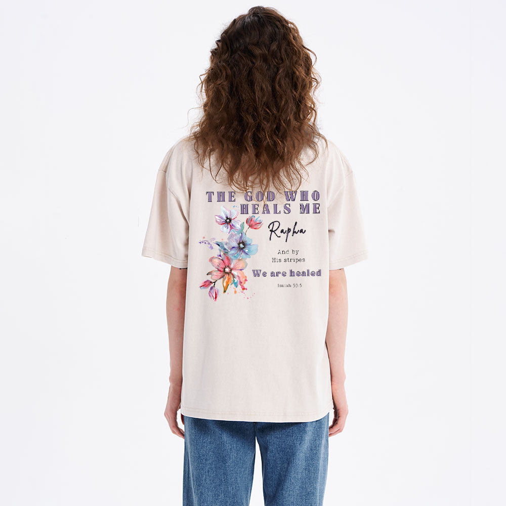 The God Who Heals Me Christian Washed T-Shirt