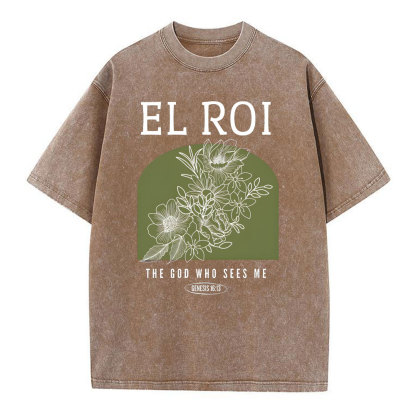 The God Who Sees Me Christian Washed T-Shirt