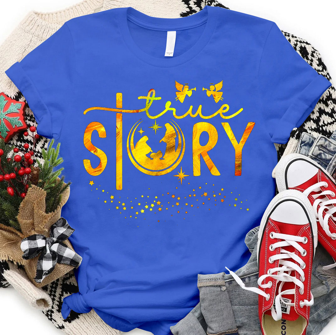 The Gold True Story Christian Christmas T-Shirt
