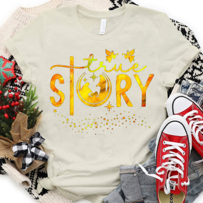 The Gold True Story Christian Christmas T-Shirt