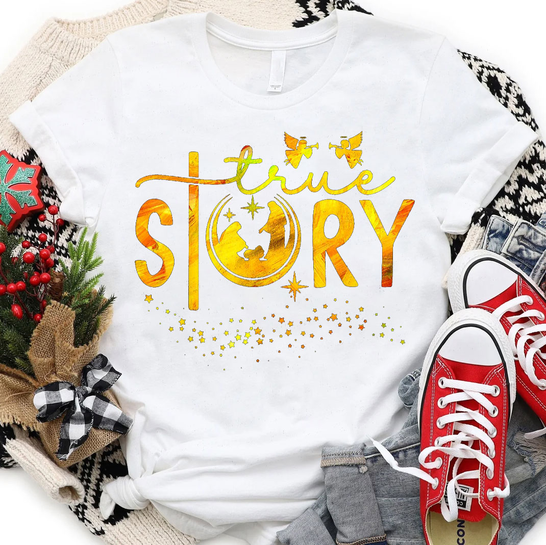 The Gold True Story Christian Christmas T-Shirt
