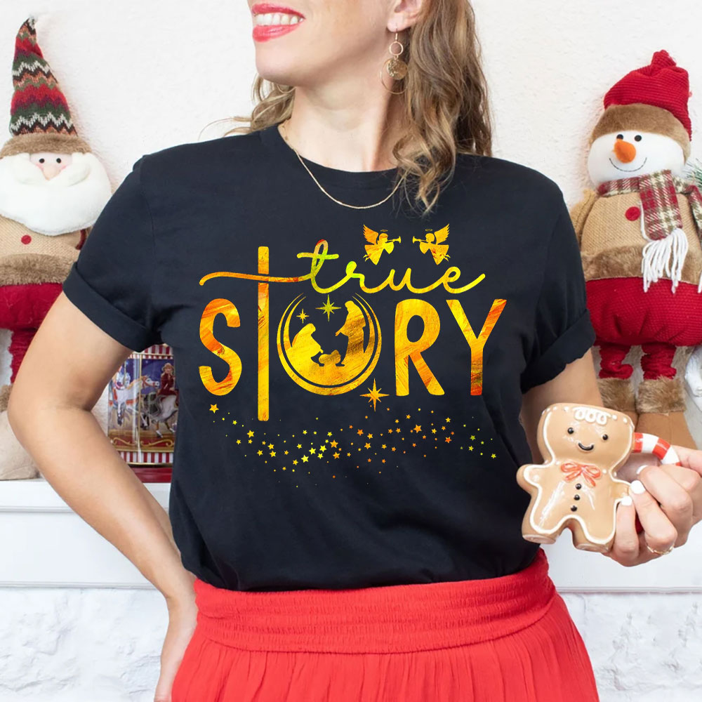 The Gold True Story Christian Christmas T-Shirt