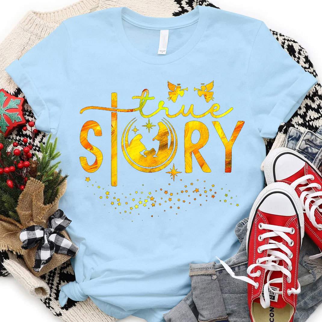 The Gold True Story Christian Christmas T-Shirt
