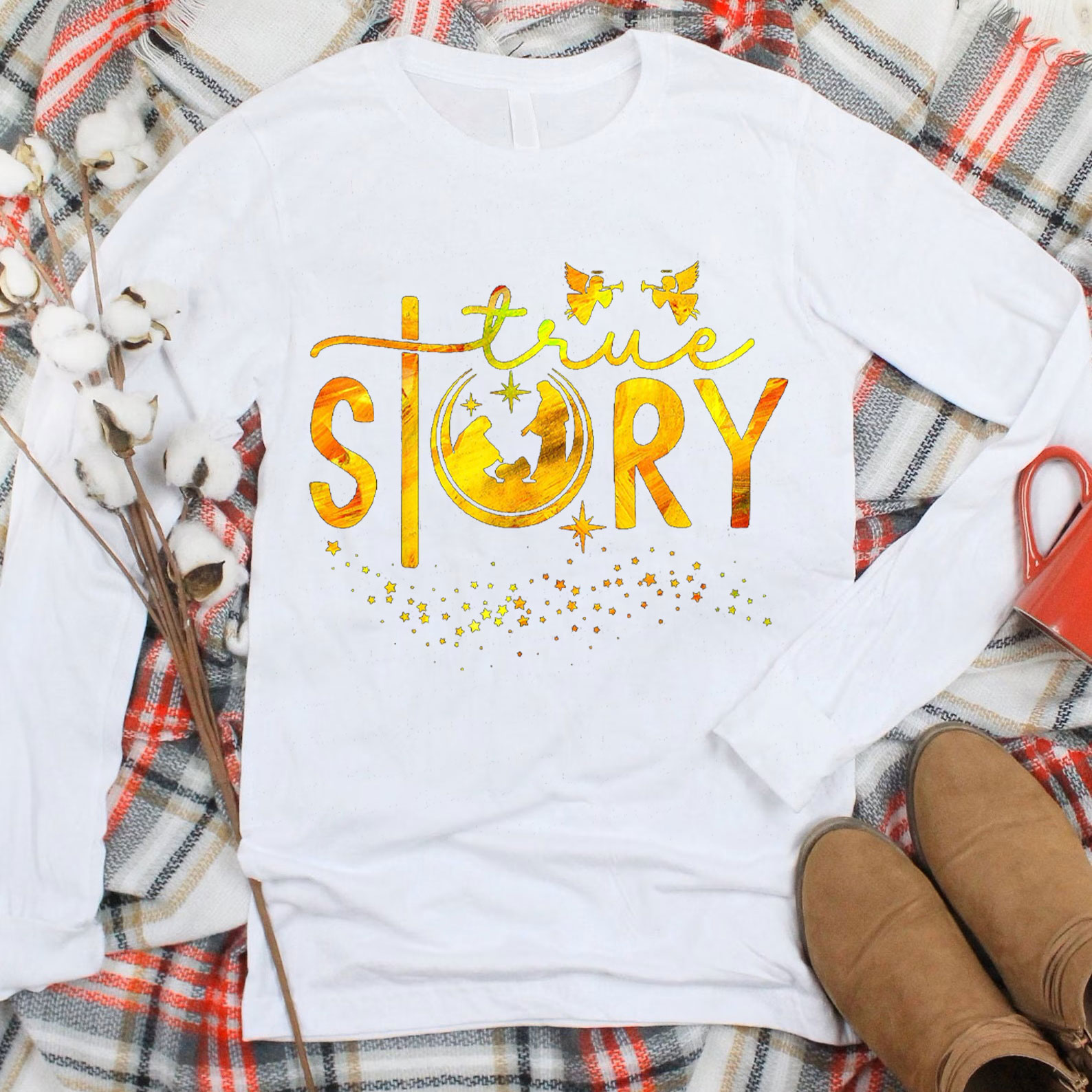 The Gold True Story Christian Christmas T-Shirt