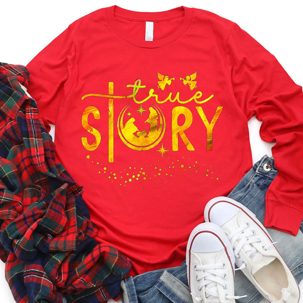 The Gold True Story Christian Christmas T-Shirt