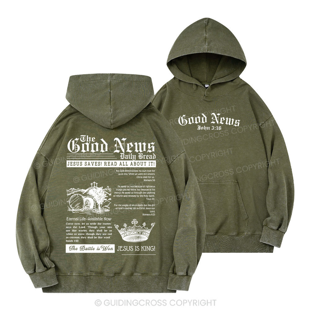 The Good News Christian Washed Hoodie