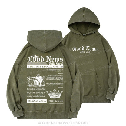 The Good News Christian Washed Hoodie