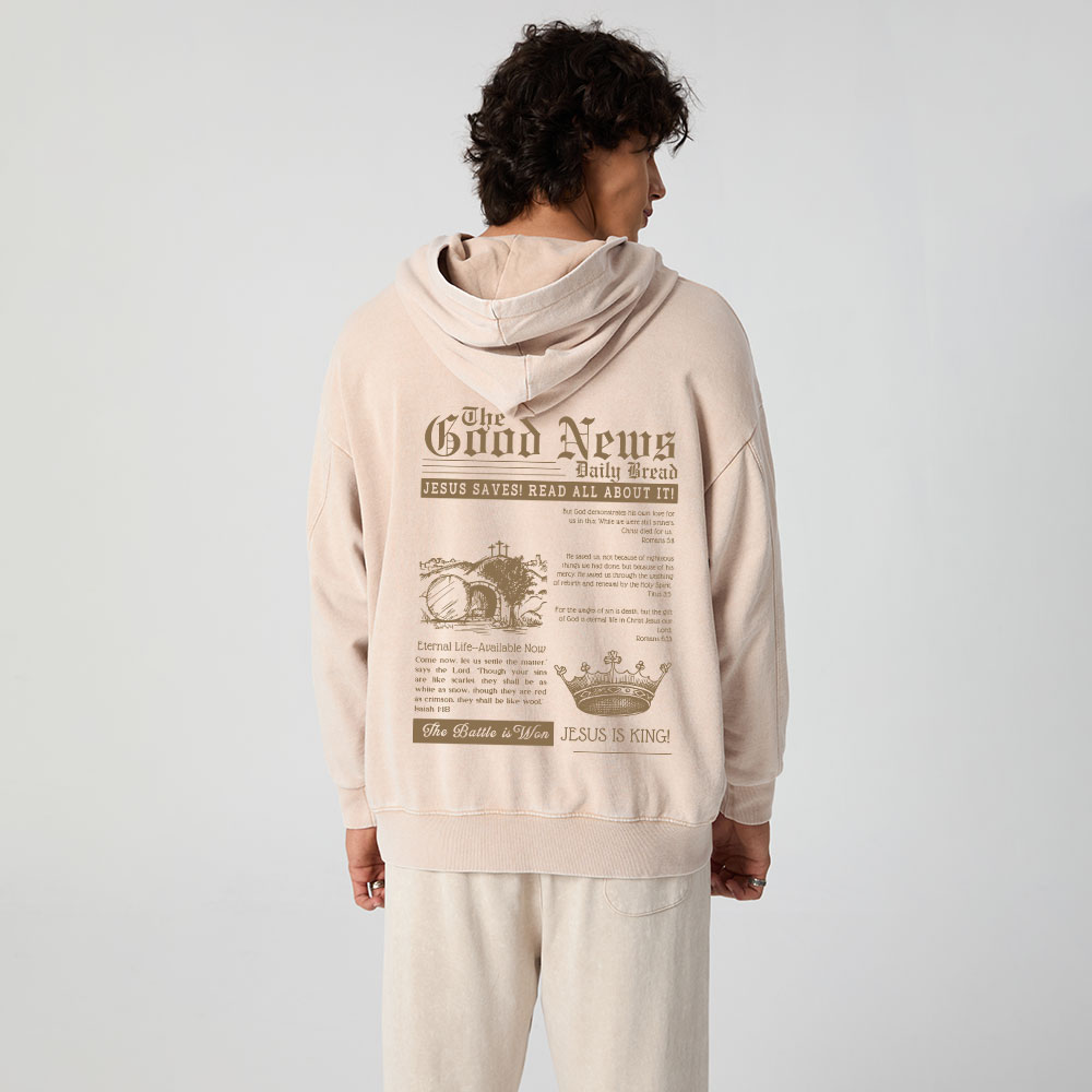 The Good News Christian Washed Hoodie