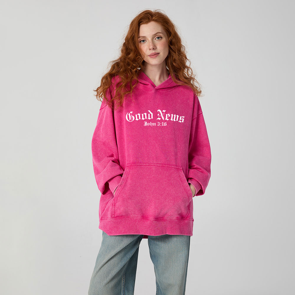 The Good News Christian Washed Hoodie