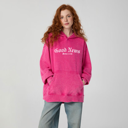 The Good News Christian Washed Hoodie