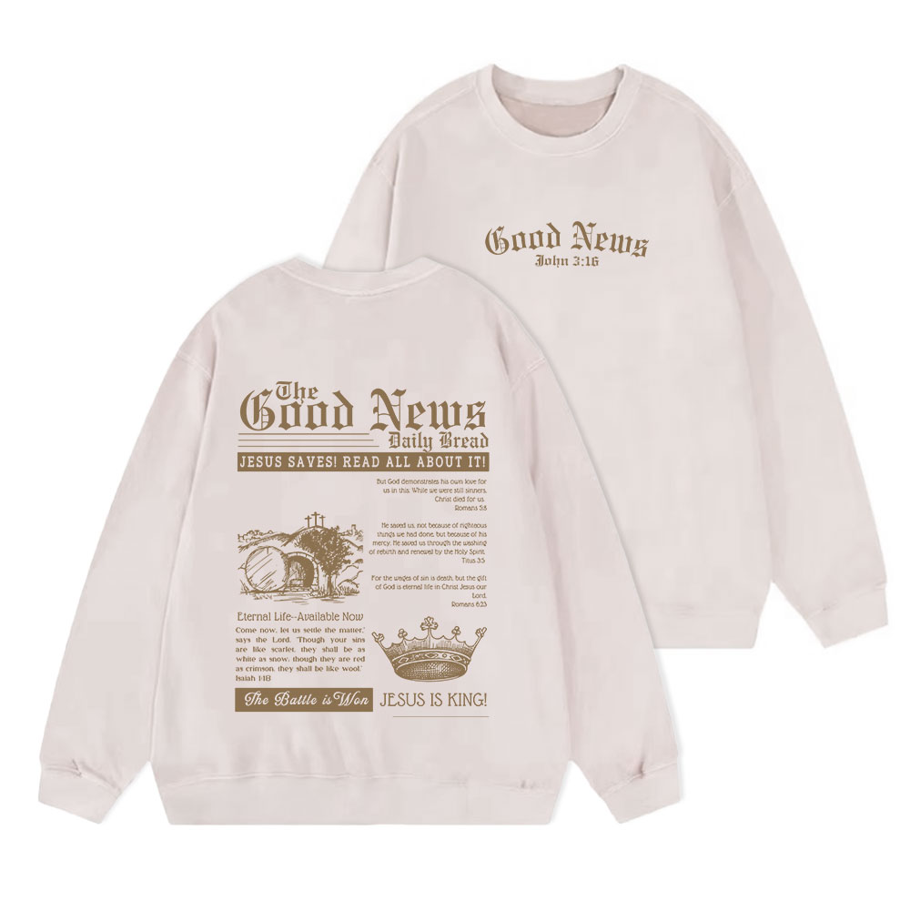 The Good News Christian Washed Sweatshirt