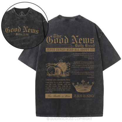 The Good News Christian Washed T-Shirt