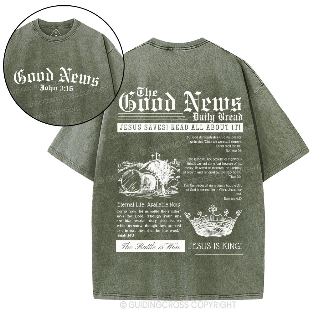 The Good News Christian Washed T-Shirt