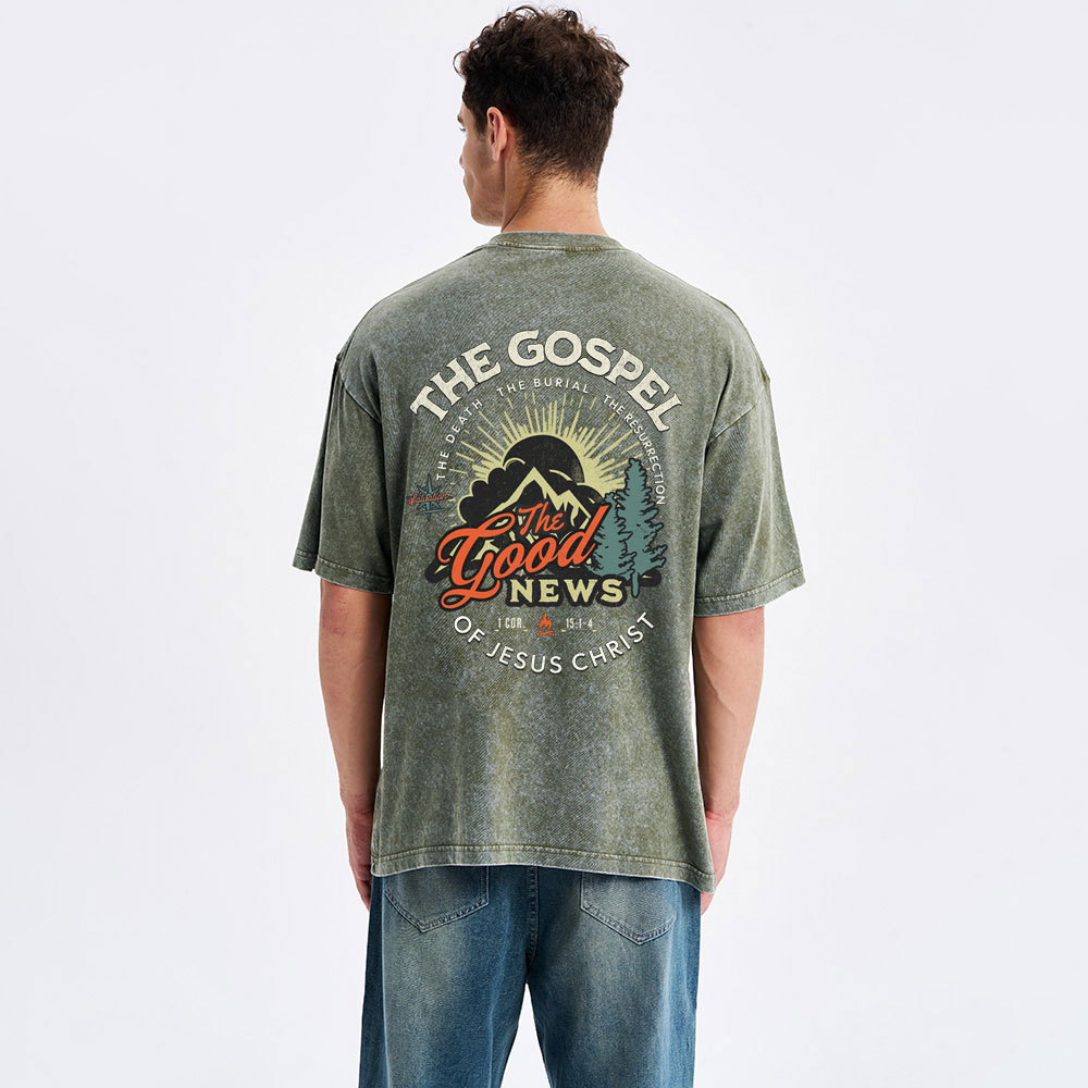 The Good News Of Jesus Christ Christian Washed T-Shirt